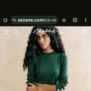 Sezane Paulo Jumper Bottle Green Size Small